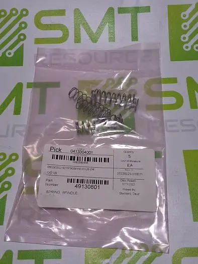 UNIVERSAL INSTRUMENTS 49130801 SPINDLE SPRING - LOT OF 5 - BRAND NEW
