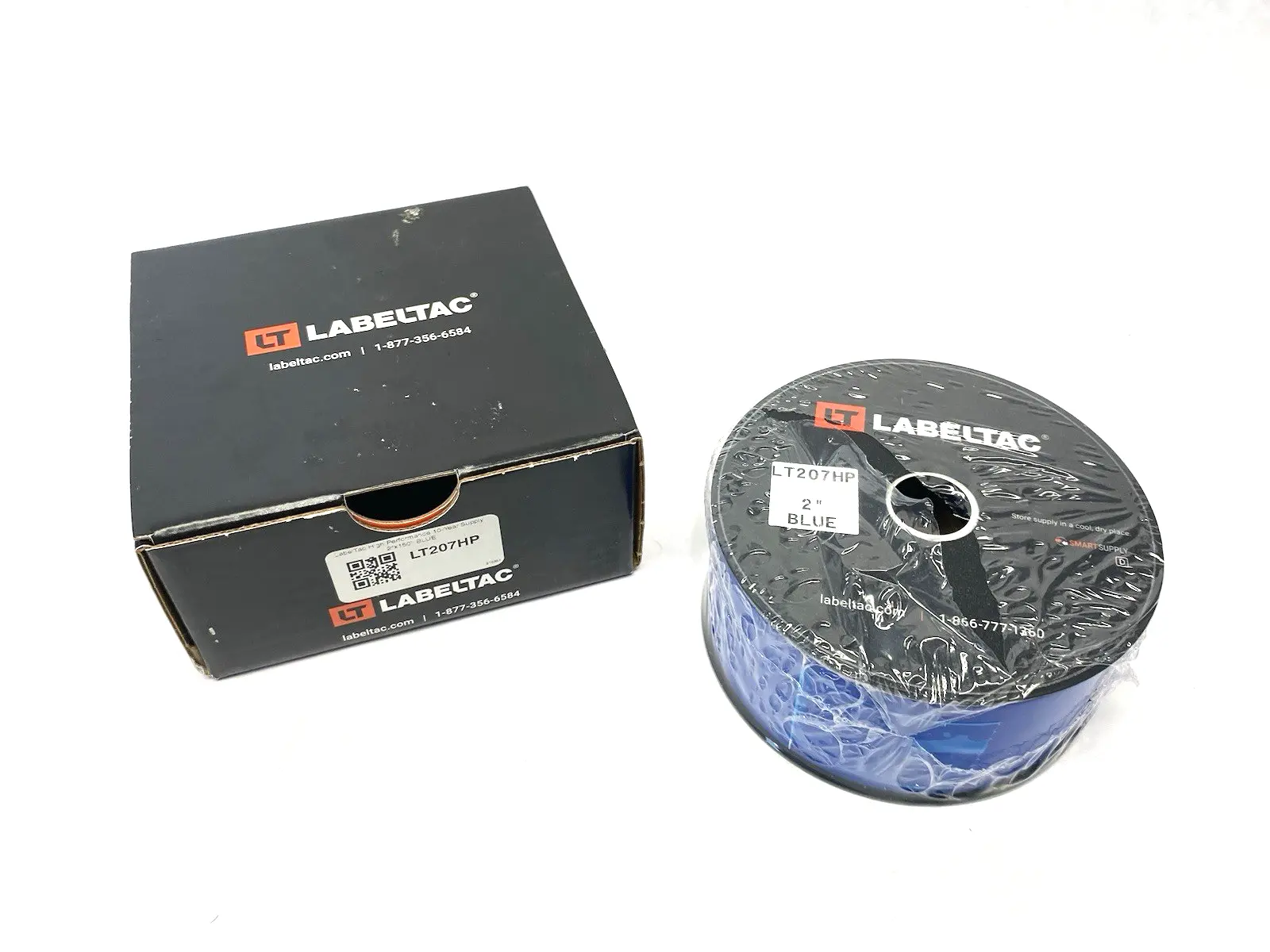 USED LABELTAC PRO MODEL HIGH PERF. 10 YEAR VINYL LABEL 2" X 150'/ROLL, BLUE