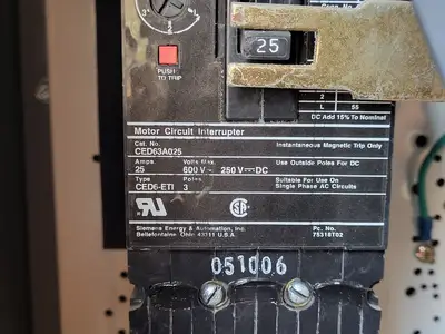 Full Voltage Non-Reversing MCC Bucket Size 1
