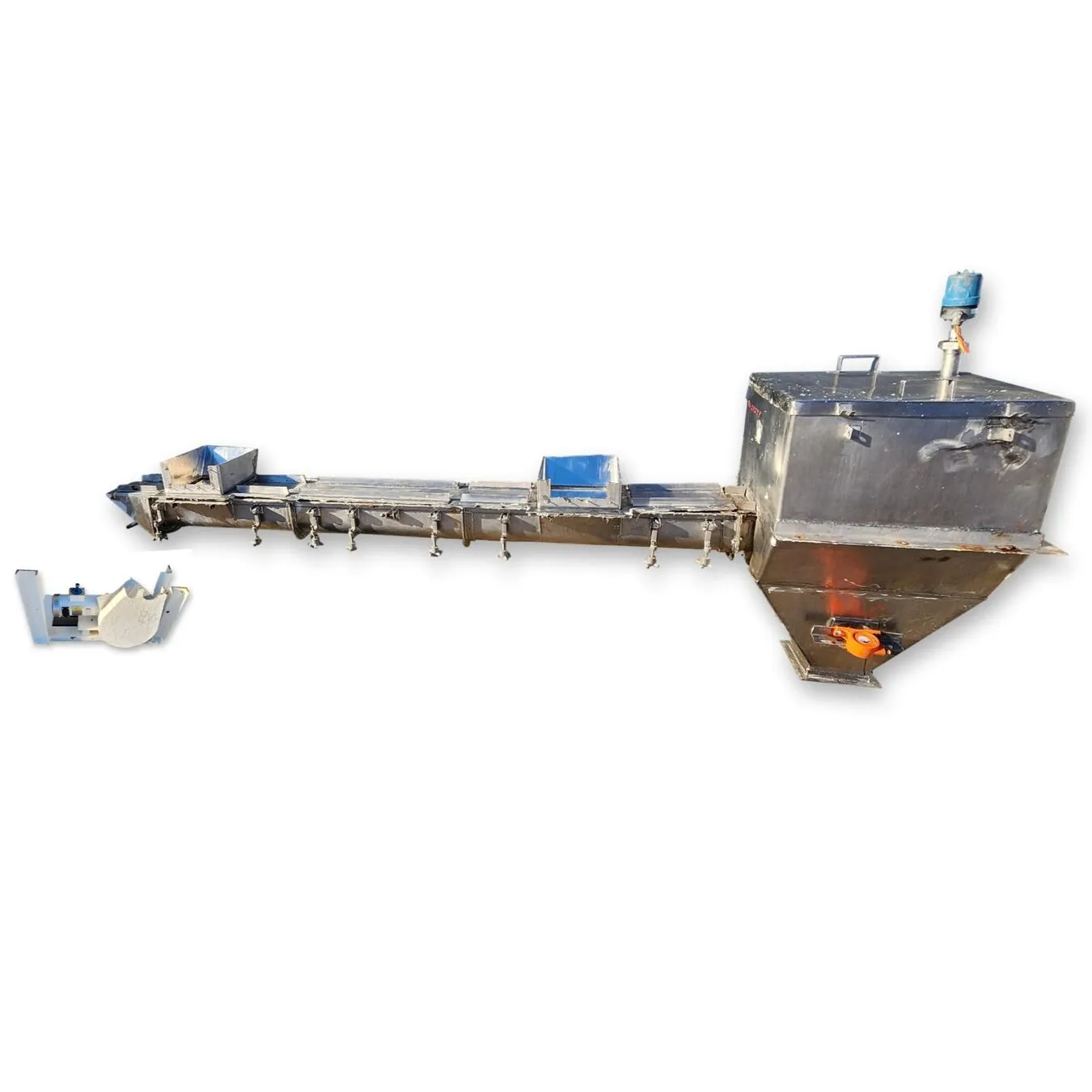 Used Sanitary Food Grade Stainless Steel Screw Conveyor Auger Feeder 131" long