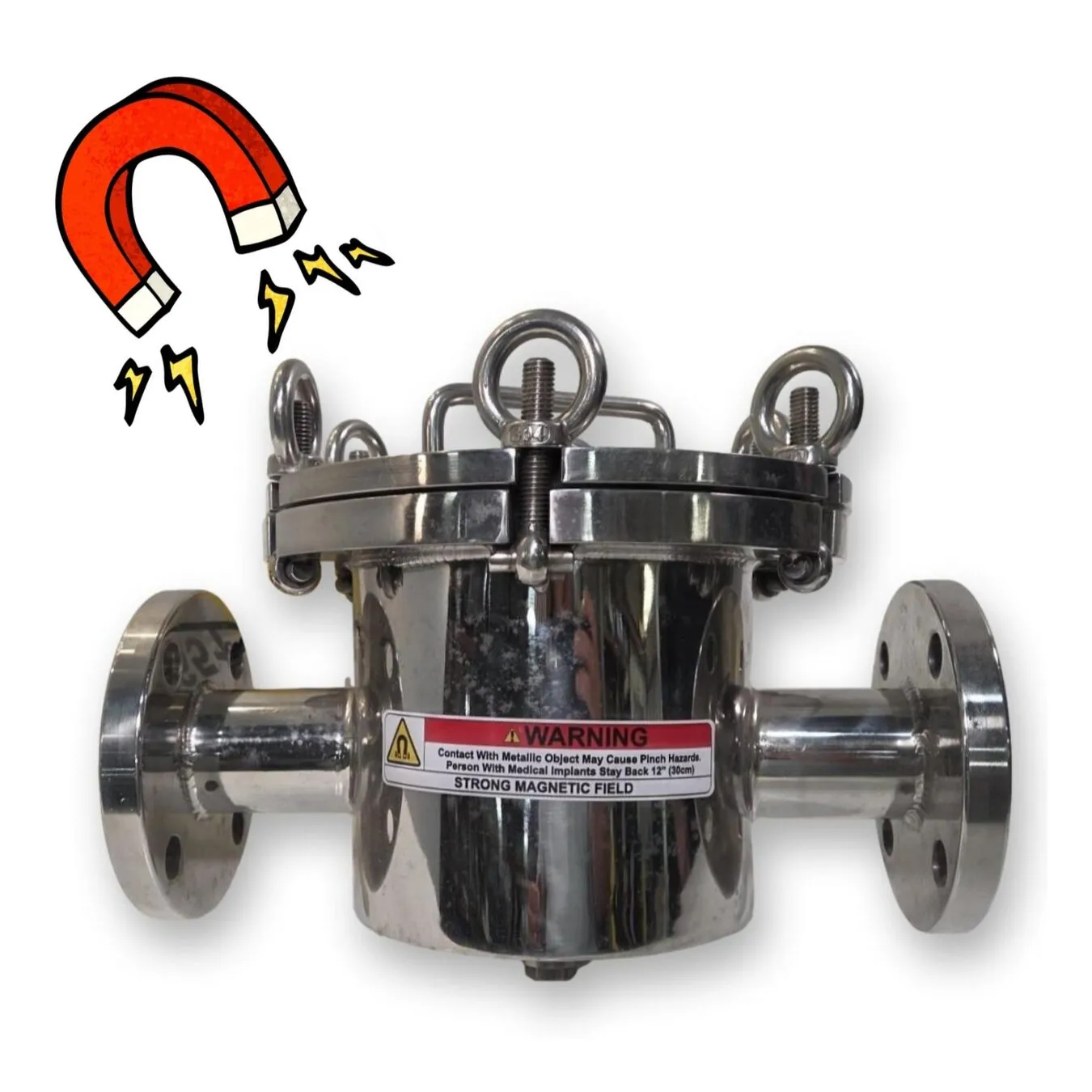 NEW 1-1/2" Stainless Steel Liquid Line Magnet Trap Ferrous Separator