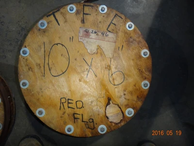 10"x6" PTFE Lined, Resistoflex Reducing Flange, 150.