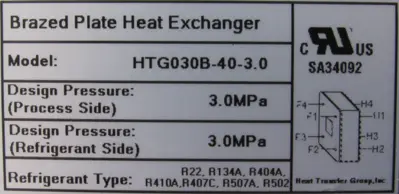 NEW HEAT TRANSFER GROUP HTG030B-40-3.0 HEAT EXCHANGER HTG030B4030