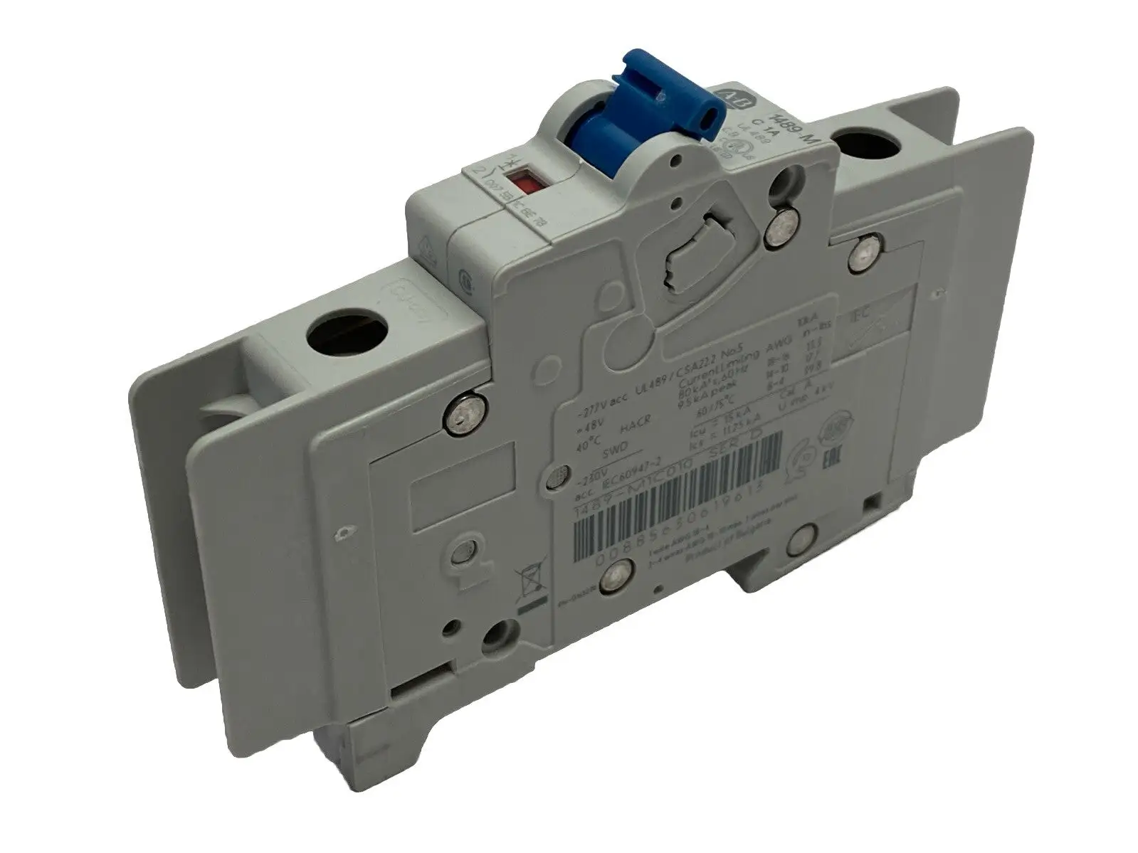 1489-M1C010 | Allen Bradley  Ser. D Miniature Circuit Breaker 1-Pole 1A 277V - Used