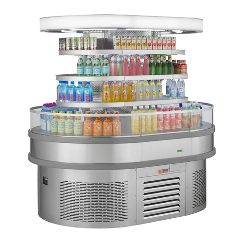 Turbo Air TIOM-20RSRS-N 48" Vertical Island Open Air Cooler w/ (4) Levels, 220v/1ph