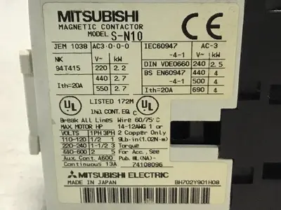 USED MITSUBISHI S-N10 20 AMP