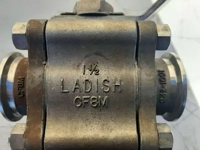 Valve, Ball, 1.5", Stainless Steel, Ladish, Tri-clamp, Lot of (4) Valves #S744651