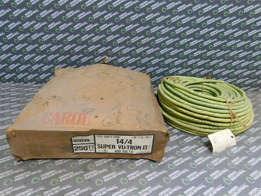 Carol 02039-85-05 Super VU-Tron II 14/4 General Cable 600V 250 ft Type SOW-A New
