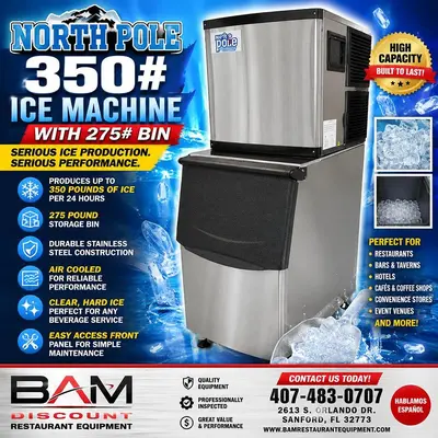 New | in-Stock NORTH POLE _UNKNOWN_ Ice Machines Florida US | BAM Discount Restaurant Equipment #1283796