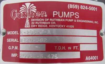 NEW GUSHER E-285-J-A CENTRIFUGAL PUMP 3HP 208-230/460V E285JA