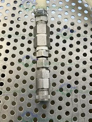 USED SF MEDICAL CW100 NEUTRASIL SILICONE 129" HOSE W/ COMPRESSION FITTING TO THREADED