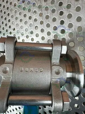 USED INLINE INDUSTRIES STAINLESS STEEL BALL VALVE W/ 1" SANITARY FITTING