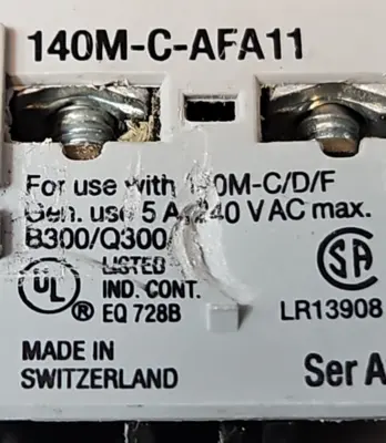 Allen-Bradley 140M-C-AFA11 Auxiliary Contact Block, Front Mounted. Loc4E27