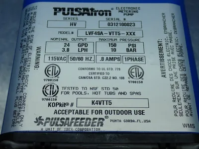 New | in-Stock PULSAFEEDER LVF4SAVTT5XXX Pumps (Metering) Ohio US | HGR 24 #737571