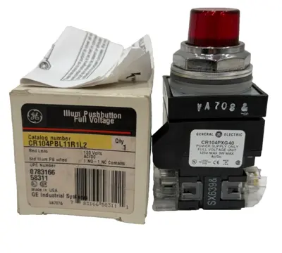 NEW GENERAL ELECTRIC CR104PBL11R1L2 PUSHBUTTON 120V CR104PXG40