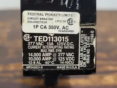 Used GENERAL ELECTRIC TED113015 Switchgears British Columbia CA | Lenmark #242313