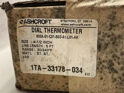 New | in-Stock ASHCROFT 1TA-33178-034 Temperature and Pressure Testers Ohio US | Surplus Asset Holdings #1246709