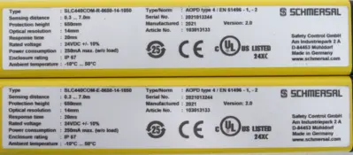 NEW SCHMERSAL SLC440COM-ER-0650-14-1050 LIGHT CURTAIN SET 103013133