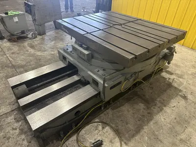 50" X 60" CINCINNATI BICKFORD CROSS SLIDING ROTARTY T-SLOT  MOTORIZED MILL TABLE: STOCK #22529