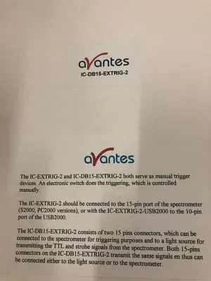 AVANTES IC-DB15-EXTRIG-2 spectrometer interface cable