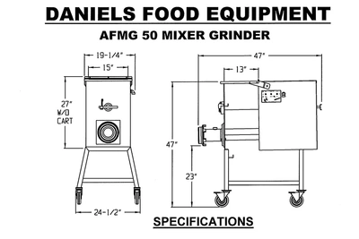 Daniels Food Equipment AFMG 50 Meat Mixer Grinder