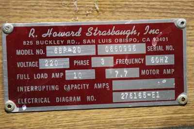 USED STRASBAUGH 6BP-20