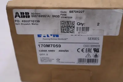 Bussmann 170M7059 FUSE 1250A 690V 4BN/65 AR UC - STOCK GF222