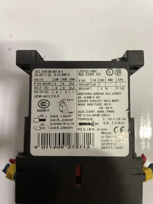 Siemens SIRIUS 3RT1016-1BB42 3 Pole Contactor 9A AC3 4kW 400V 24V Coil -Lot of 2