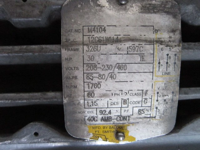 30 HP Baldor Electric Motor, 1760 RPM
