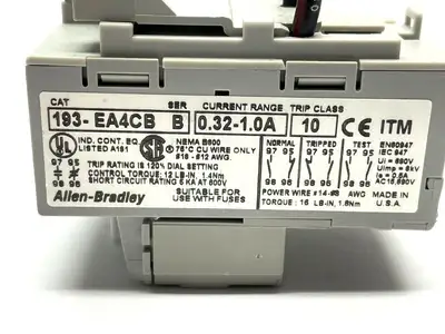 193-EA4CB | Allen Bradley  Ser. B Overload Relay 0.32-1.0A - Used