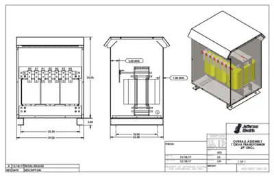 New 112.5 KVA Dry Type Transformer 480 Delta 240 Delta CT120 3 Phase 423-9257-000 FREE SHIPPING
