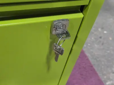 Bisley Metal Locking File Cabinet 3-drawer and Key