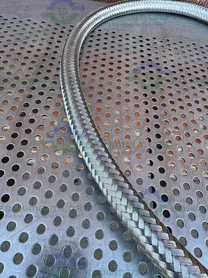 Unbranded Stainless Steel Braided Hose 63" w/ Threaded to 1" Sanitary Fitting