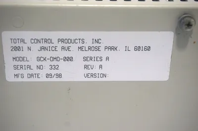 USED TOTAL CONTROL PRODUCTS GCK-DMO-000 COMMUNICATION MODULE GCKDMO000