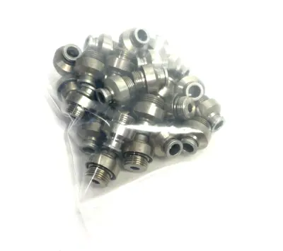 USED SMC METAL STRAIGHT MALE FITTING, INTERNAL HEX 8MM OD TUBE