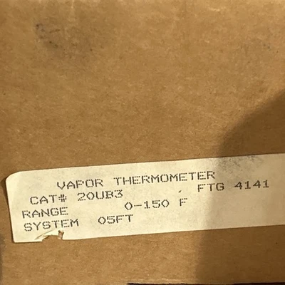 CVI, 20UB34141 Temp Indicator Gauge 0-150 F New + Warranty