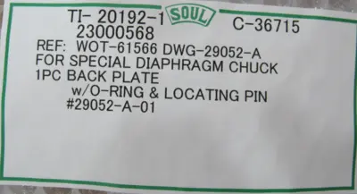 NEW SOUL 29052-A-01 BACK PLATE 29052A01