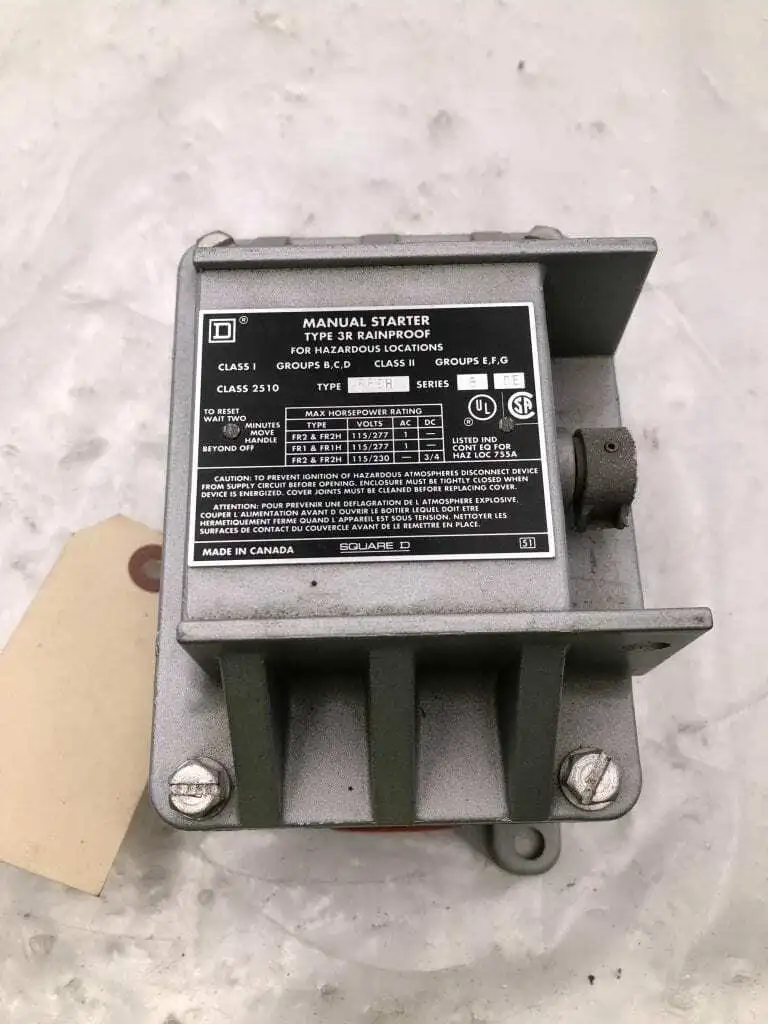 Square D Type FR2H Series B Hazardous Locations Type 3R Manual Starter 115/240V