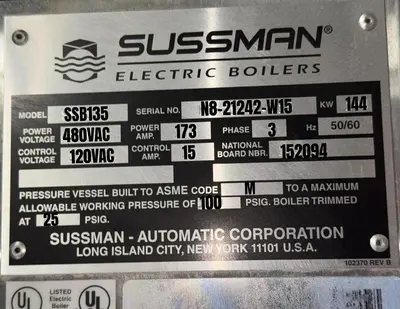 USED 2015 SUSSMAN SSB135