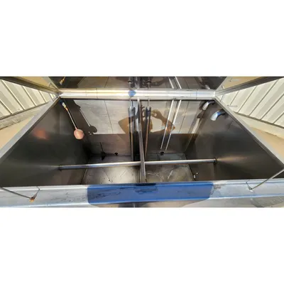 Used Dual Chamber Stainless Steel Liquid Holding Tank - 670 Gallon Cap.