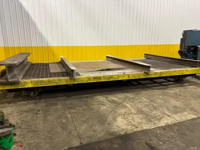 10' X 20' HEAVY DUTY STEEL TRANSFER PULL CART / RAIL CAR: YOBRO #24623