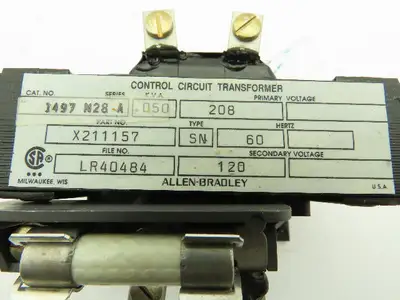 Allen Bradley 1497-N28 Ser A Control Circuit Transformer Pri 208 Sec 120 .050KVA