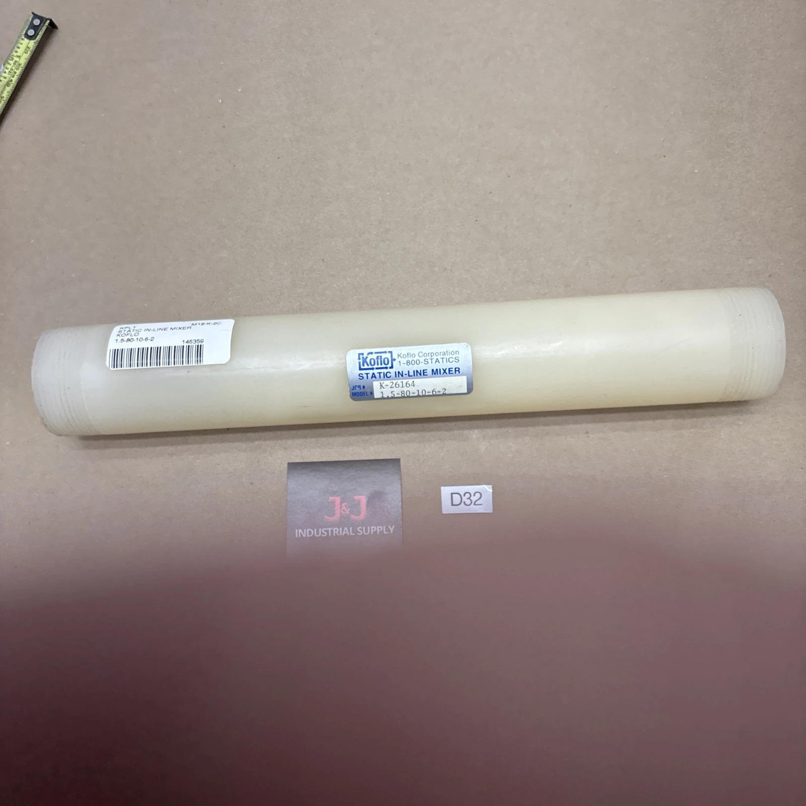 KOFLO 1.5-80-10-6-2STATIC MIXER MATERIAL 1.5" MALE THREADS NEW