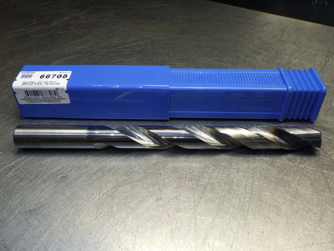 Kyocera / SGS 16mm Coolant Thru 8xD Carbide Drill 16mm Shank 66708 (LOC2939B)
