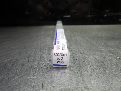 Nachi Aqua EX 5.2mm Coolant Thru 25xD Carbide Drill AQDEX0H25D0520 (LOC2730B)