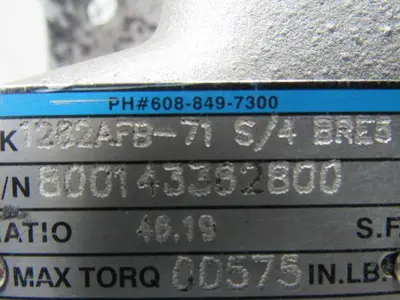 Nord Drive Systems 1282AFB-71S/4 BRE5 46.19:1 Ratio 1/3Hp Gear Speed Reducer
