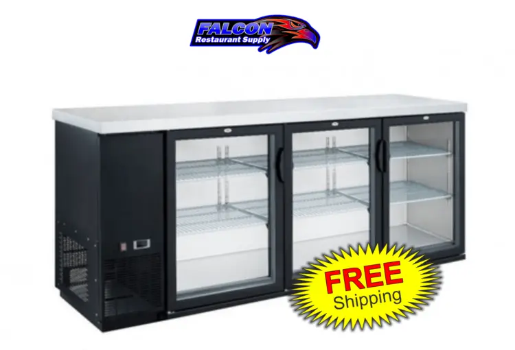 New | in-Stock Dukers New Dukers DBB72-H3 3 Door Bar and Beverage Cooler (Hinge Doors) Bottle Coolers Illinois US | Falcon Restaurant Supply #1376302