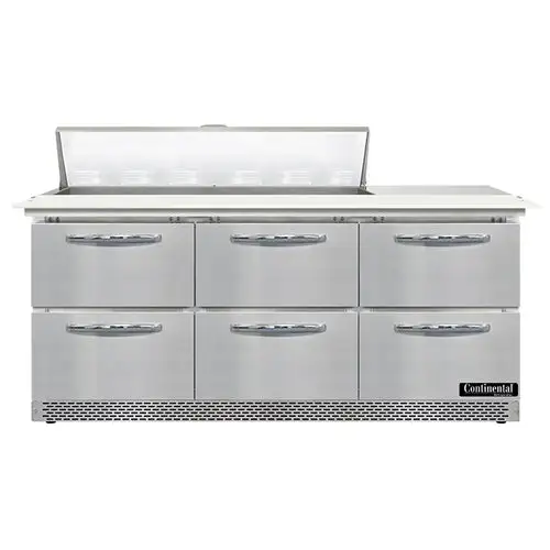 Continental SW72N12C-FB-D 72" Sandwich/salad Prep Table W/ Refrigerated Base, 115v