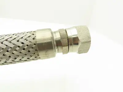 1"x 32" Stainless Braided Flex Hose 1"npt Globe Valve o2 Gauge Assembly