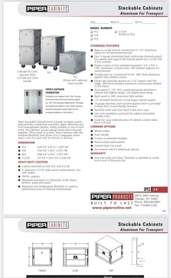 Piper Products / Servolift Eastern 912 Stackable Refurbished!